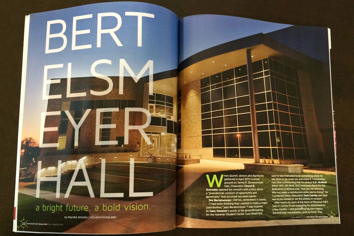 Missouri S&T magazine Bertelsmeyer Hall feature